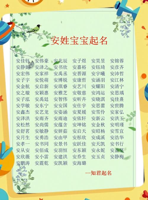 姓安的男孩取有涵养的名字，有没有什么好的建议？