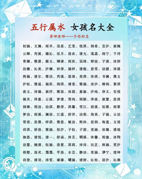 水姓大气文雅的女孩名字，有没有什么既文雅又大气的好听建议？