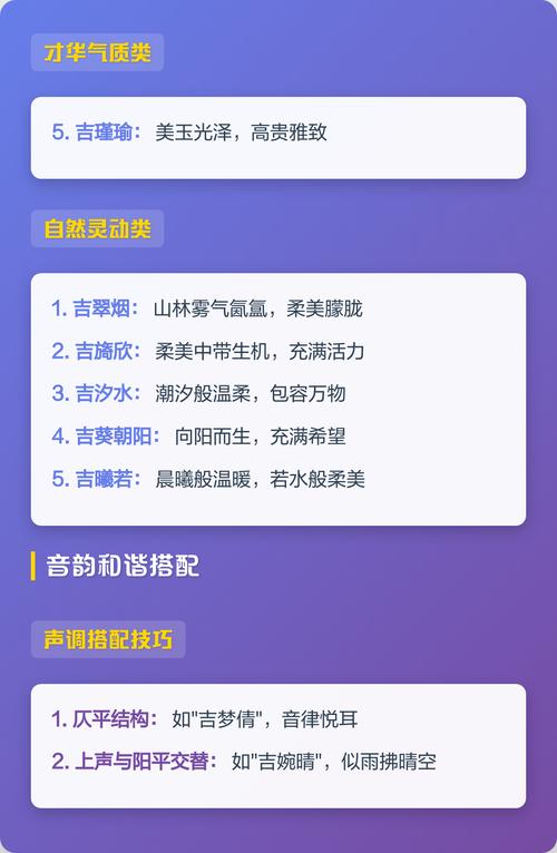 吉姓男宝宝取名，有没有既新颖又富有寓意的名字推荐呢？