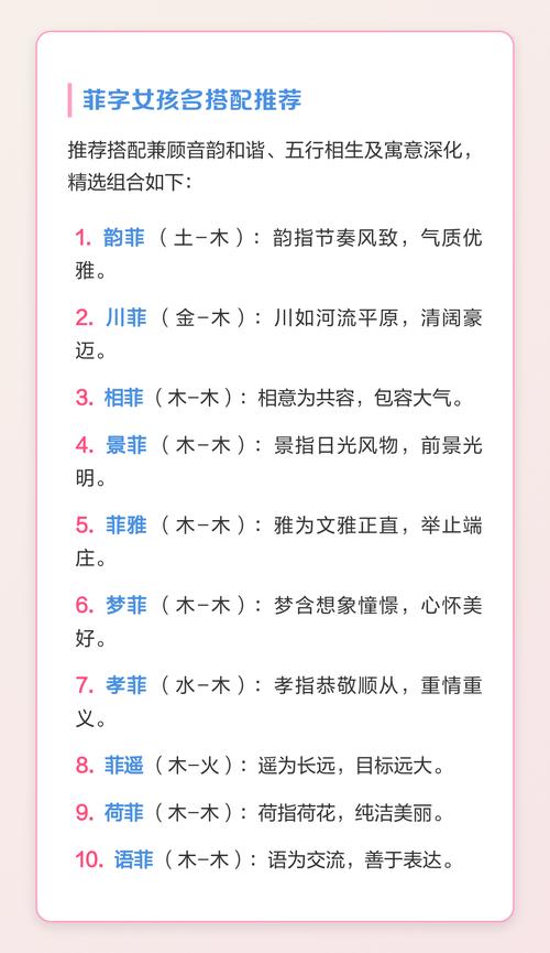 菲字五行属什么？女孩取名用菲字寓意美好，有哪些名字推荐？