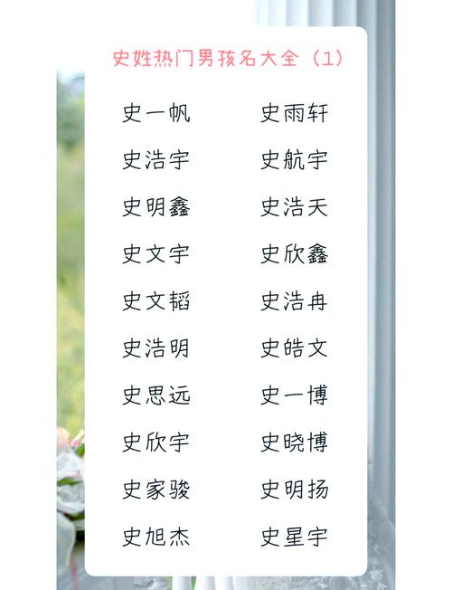 史姓男孩名字中蕴含诗意，能否推荐一个充满诗意的名字呢？
