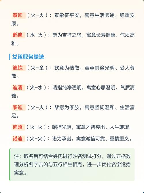 迪字五行属什么女孩取名用迪字寓意美好，有哪些好听的选项？
