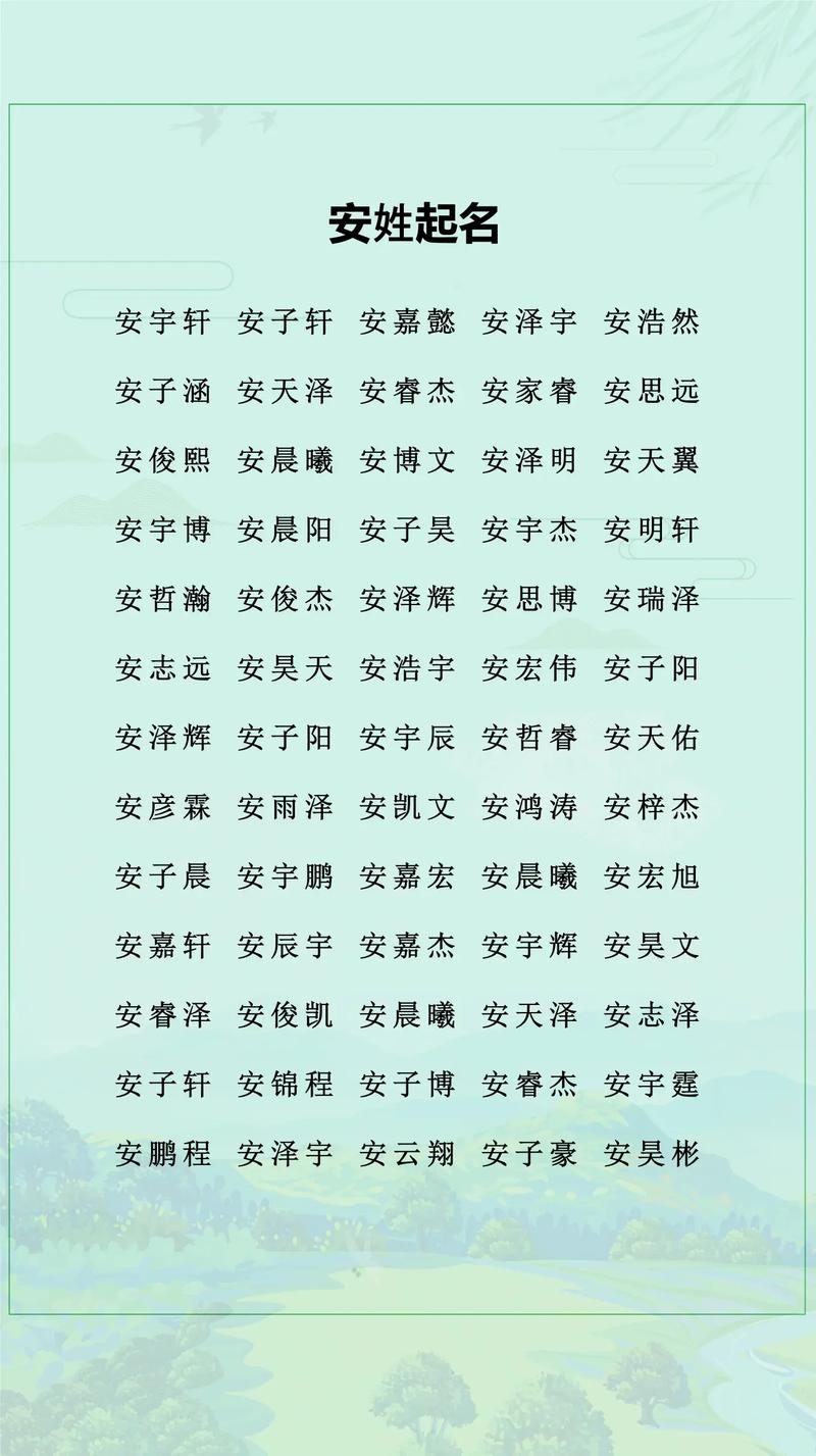 安姓气质男宝宝名字有哪些推荐？