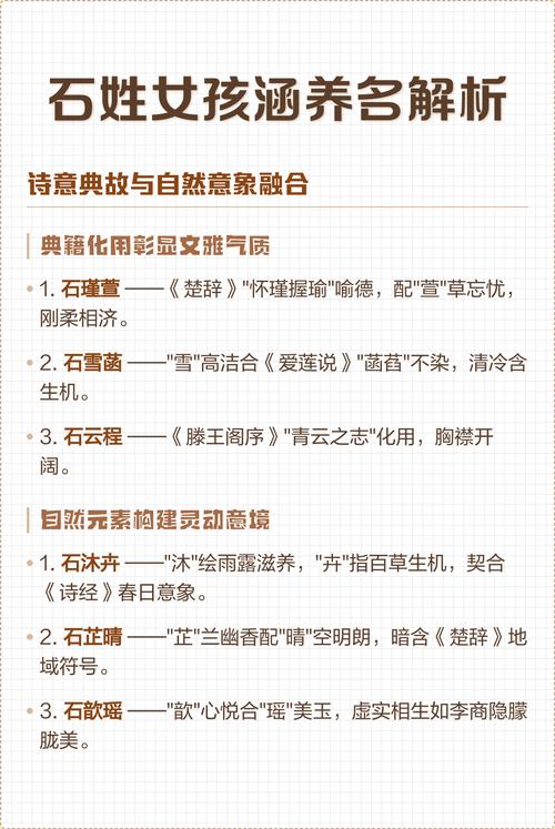 石姓有涵养的女宝宝名字，有没有什么寓意美好的长名字推荐呢？