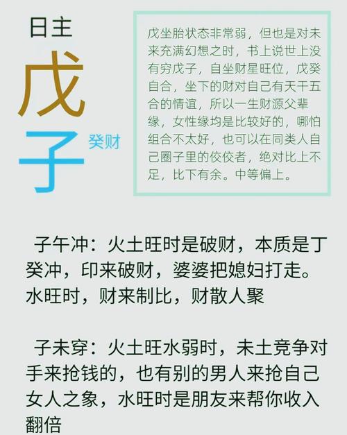 戊子日主的八字是什么命？能否详细解释其命理特点和影响？