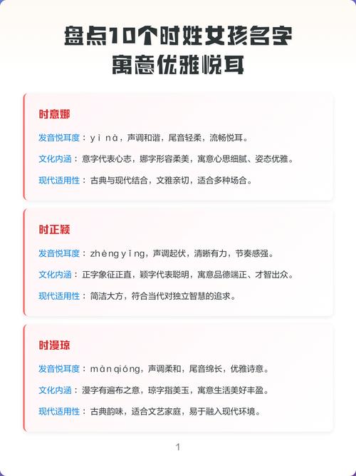时姓女孩名字中哪个特别优美？