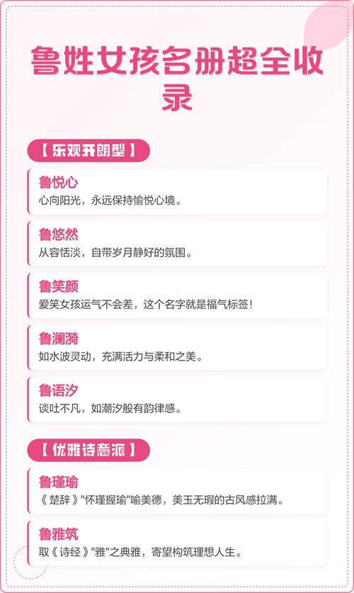 鲁姓女孩取一个有新意的名字，有没有什么好听的推荐？
