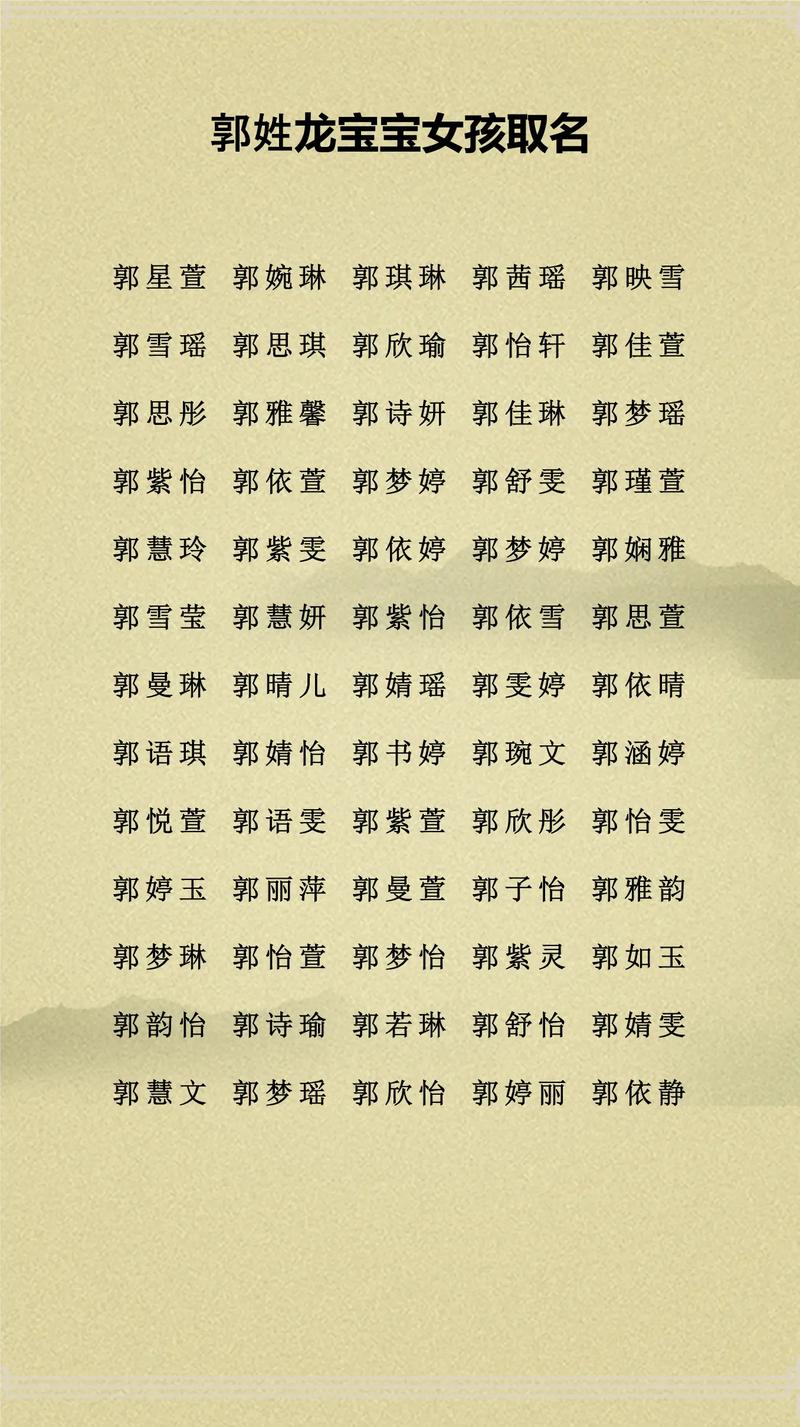 姓郭的男孩取个有灵气的名字叫什么好？