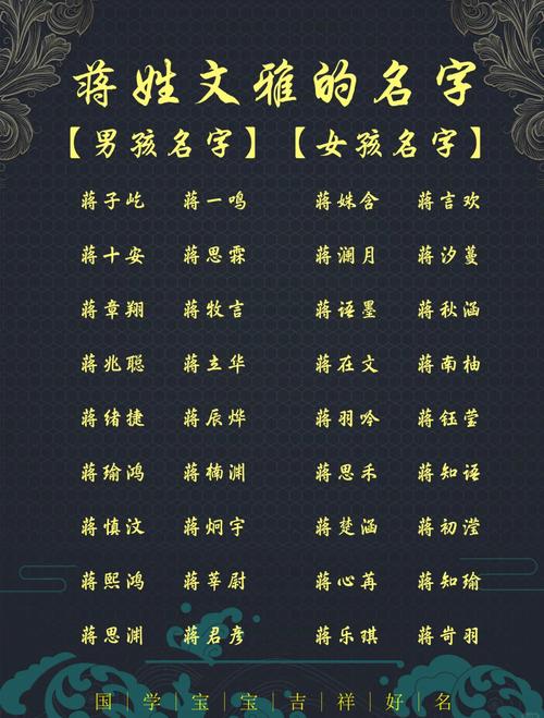 蒋姓女宝宝取名时有哪些优美的名字可以参考？