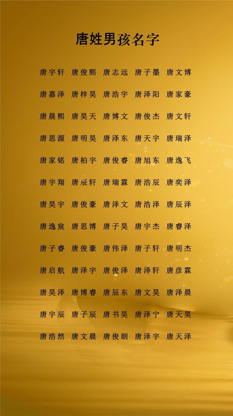 唐姓宝宝取名创意，有没有什么好听的男宝宝名字推荐呢？