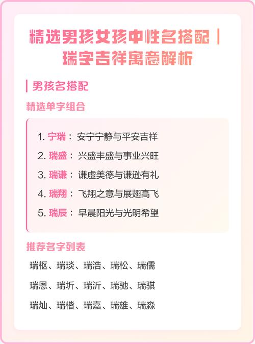 瑞字男孩取名有何美好寓意？